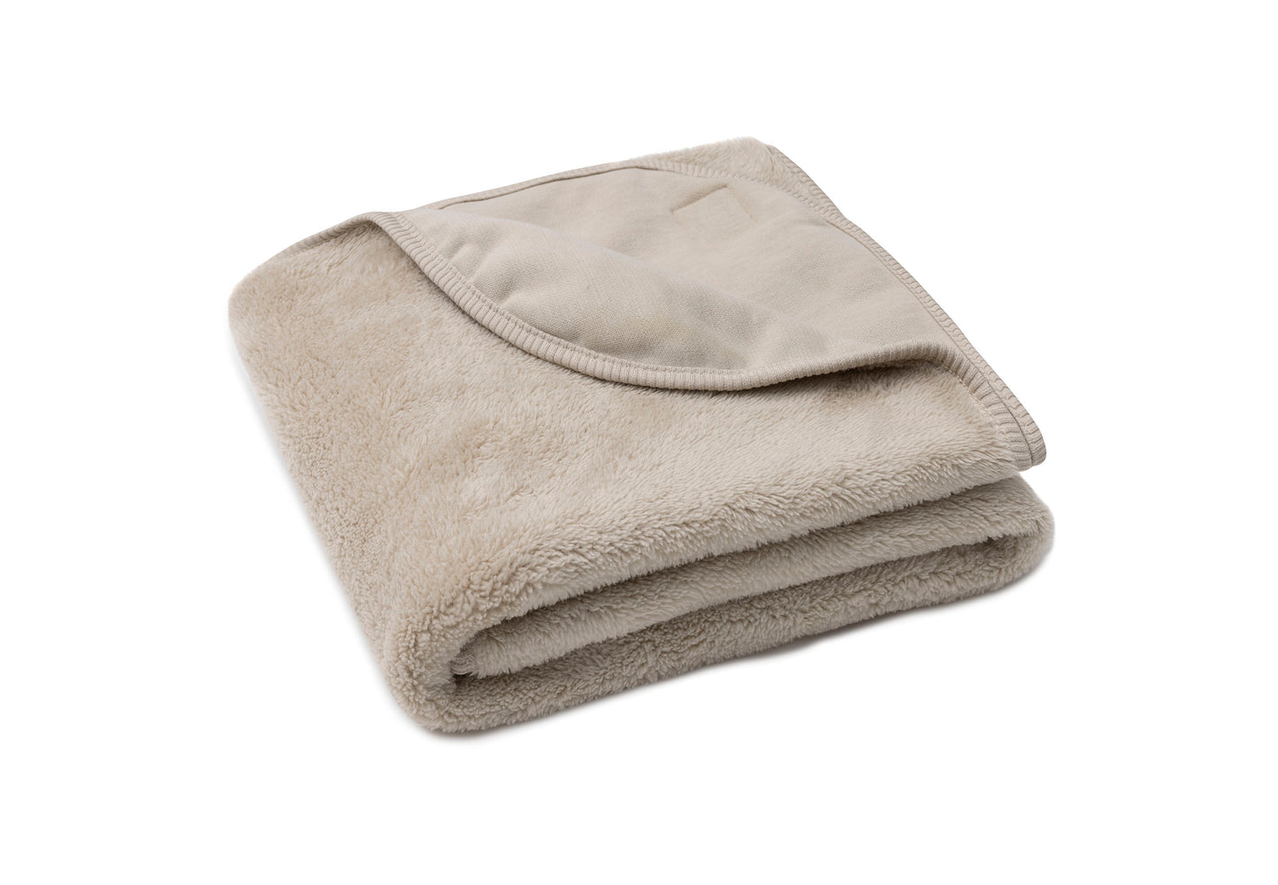Couverture Berceau 75x100cm Basic Jersey/Sherpa Sand