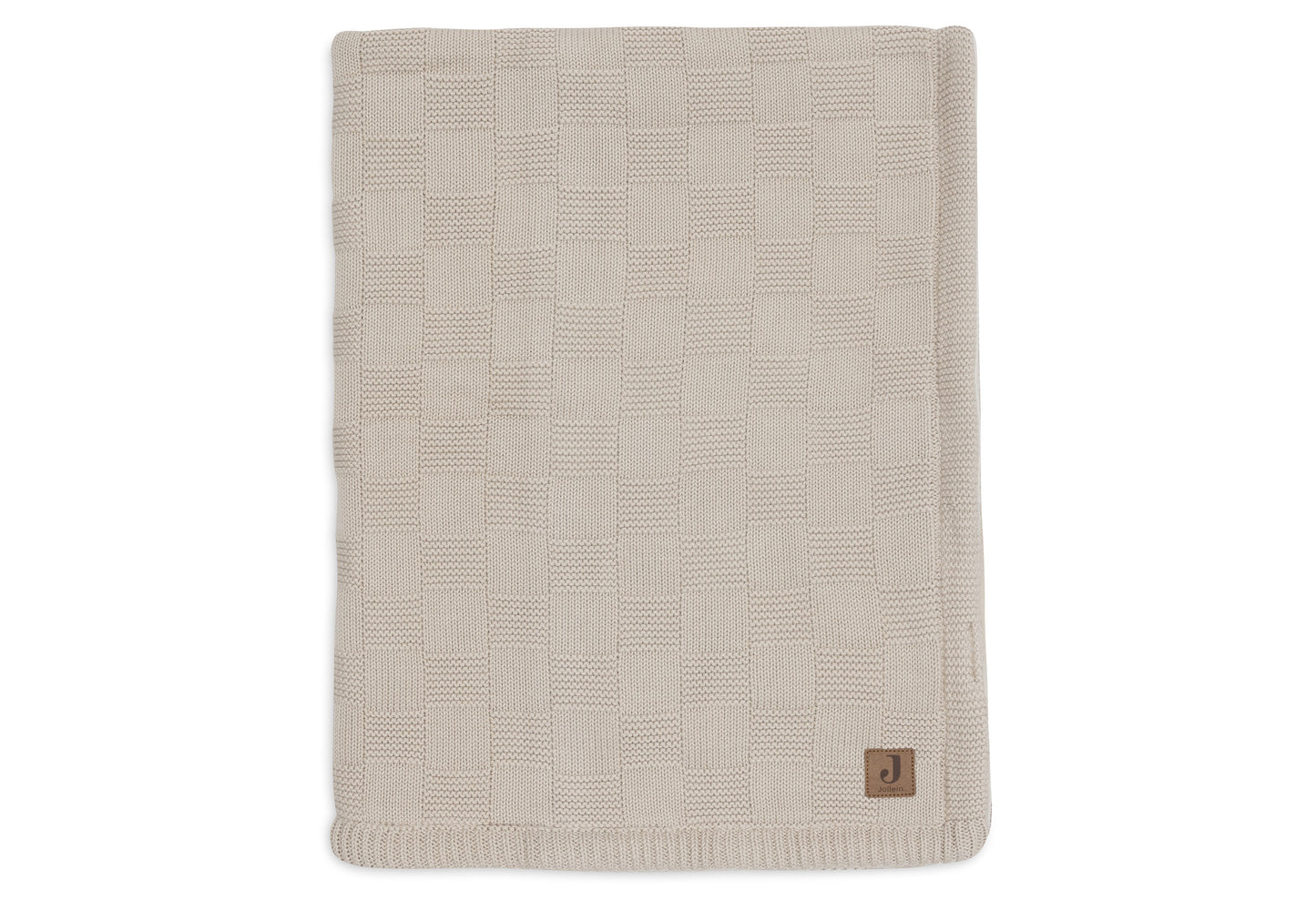 Couverture Berceau 75x100cm Box Knit Warm Sand/Velvet GOTS