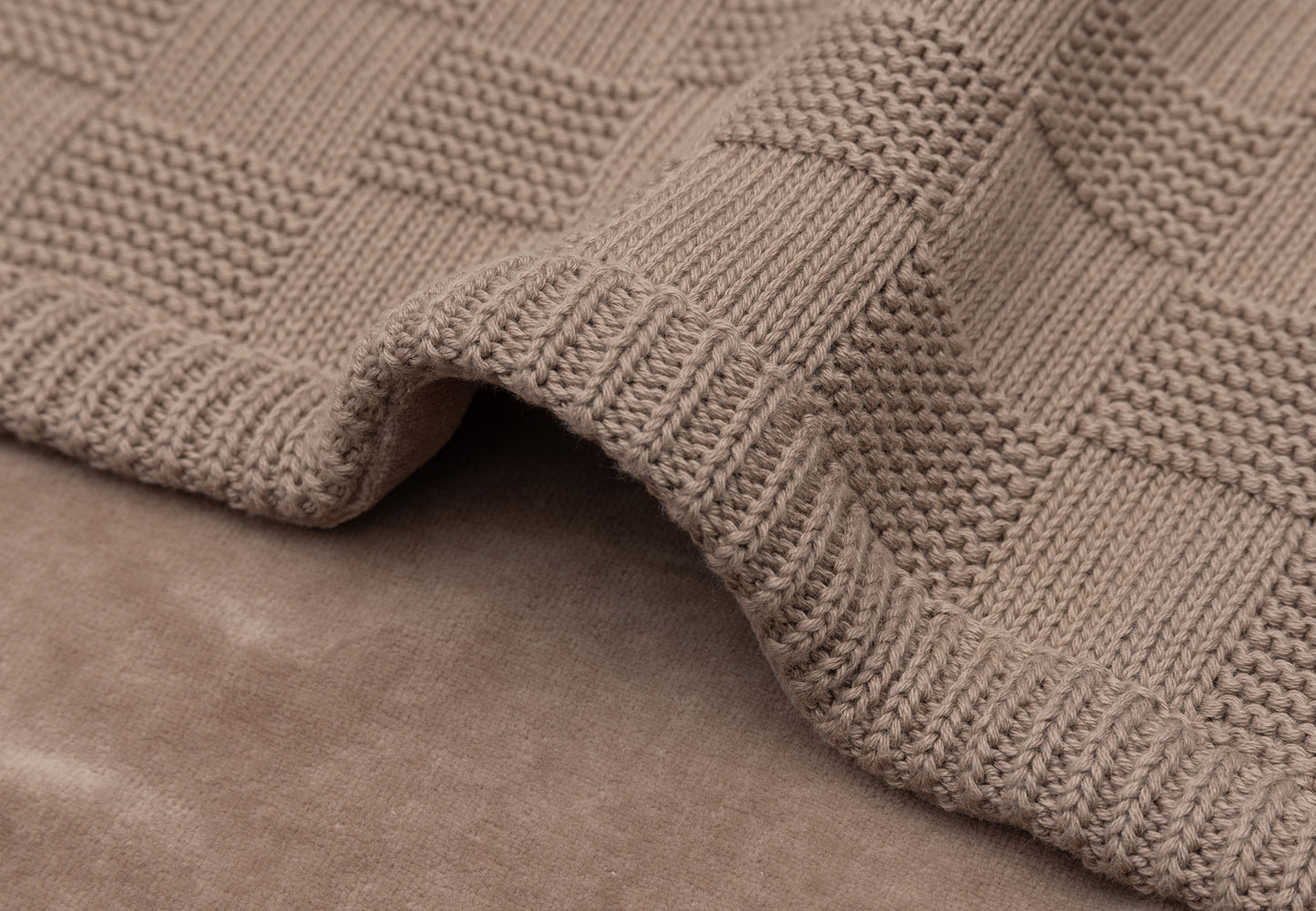 Couverture Lit Bébé 100x150cm Box Knit Milky Cof/Velvet GOTS