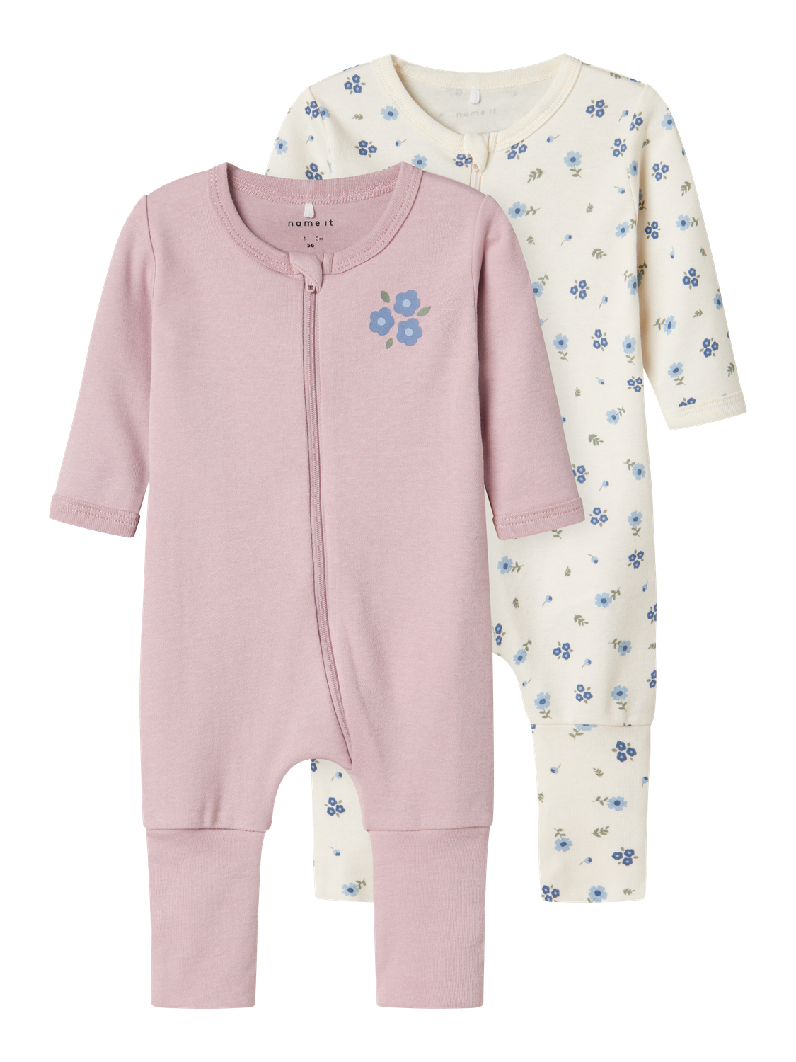 Pyjamas Name it baby Nbfnightsuit 2p zip ff jet flower noos