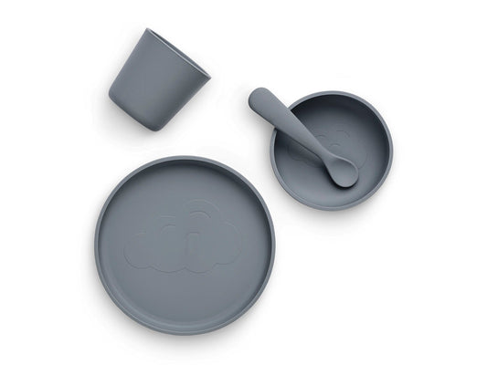 Set de table bébé Silicone - Storm Grey - 4 Unités