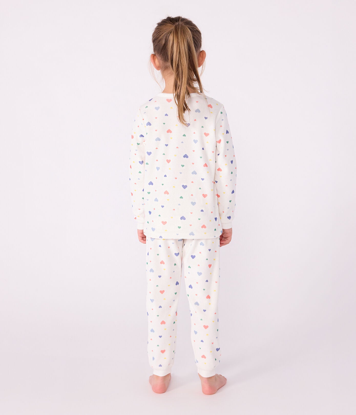 Pyjama mixte en velours PETIT BATEAU cœurs