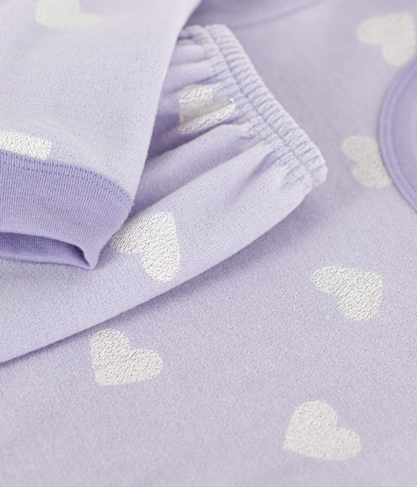 Pyjama fille en velours PETIT BATEAU cœurs