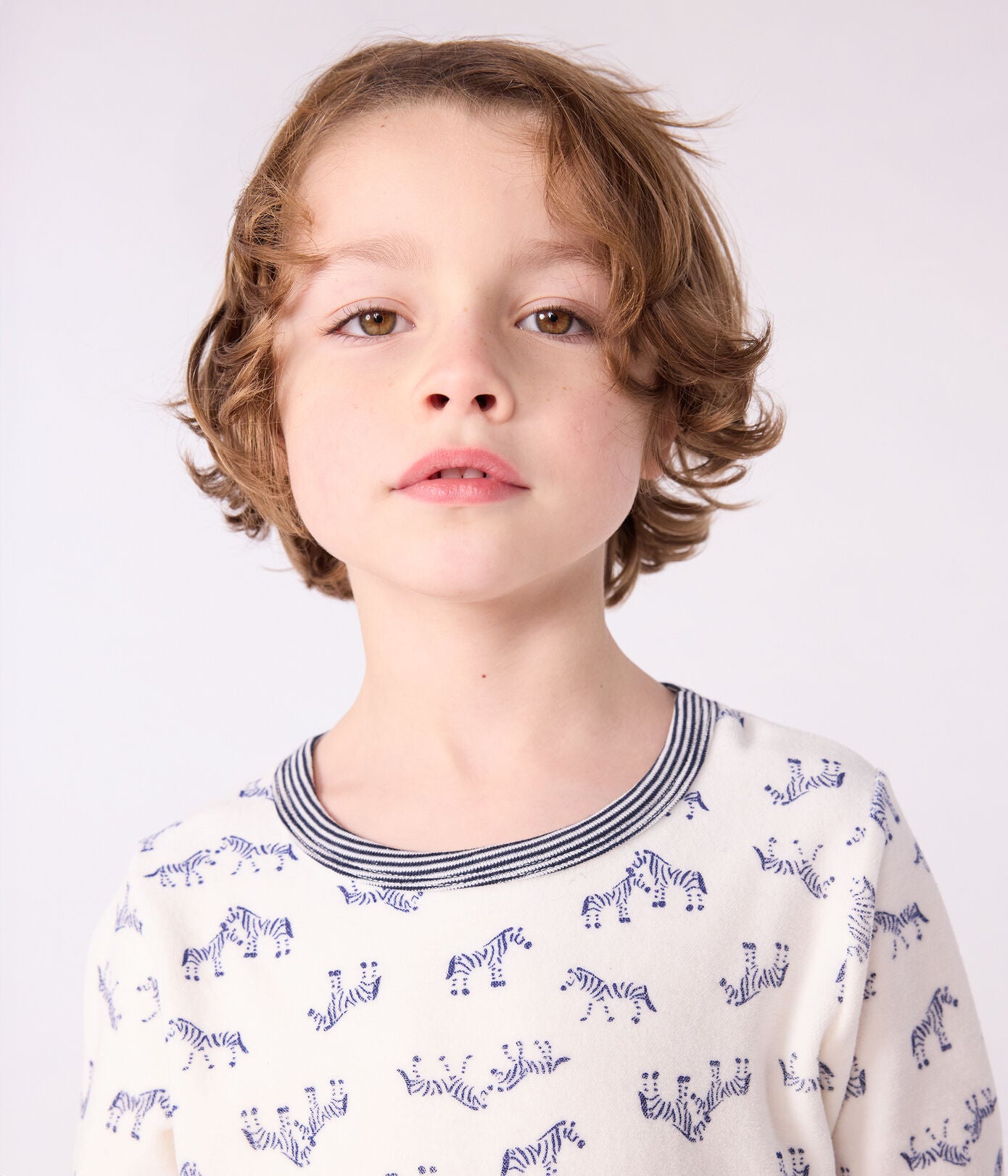 Pyjama garçon en velours PETIT BATEAU zèbres