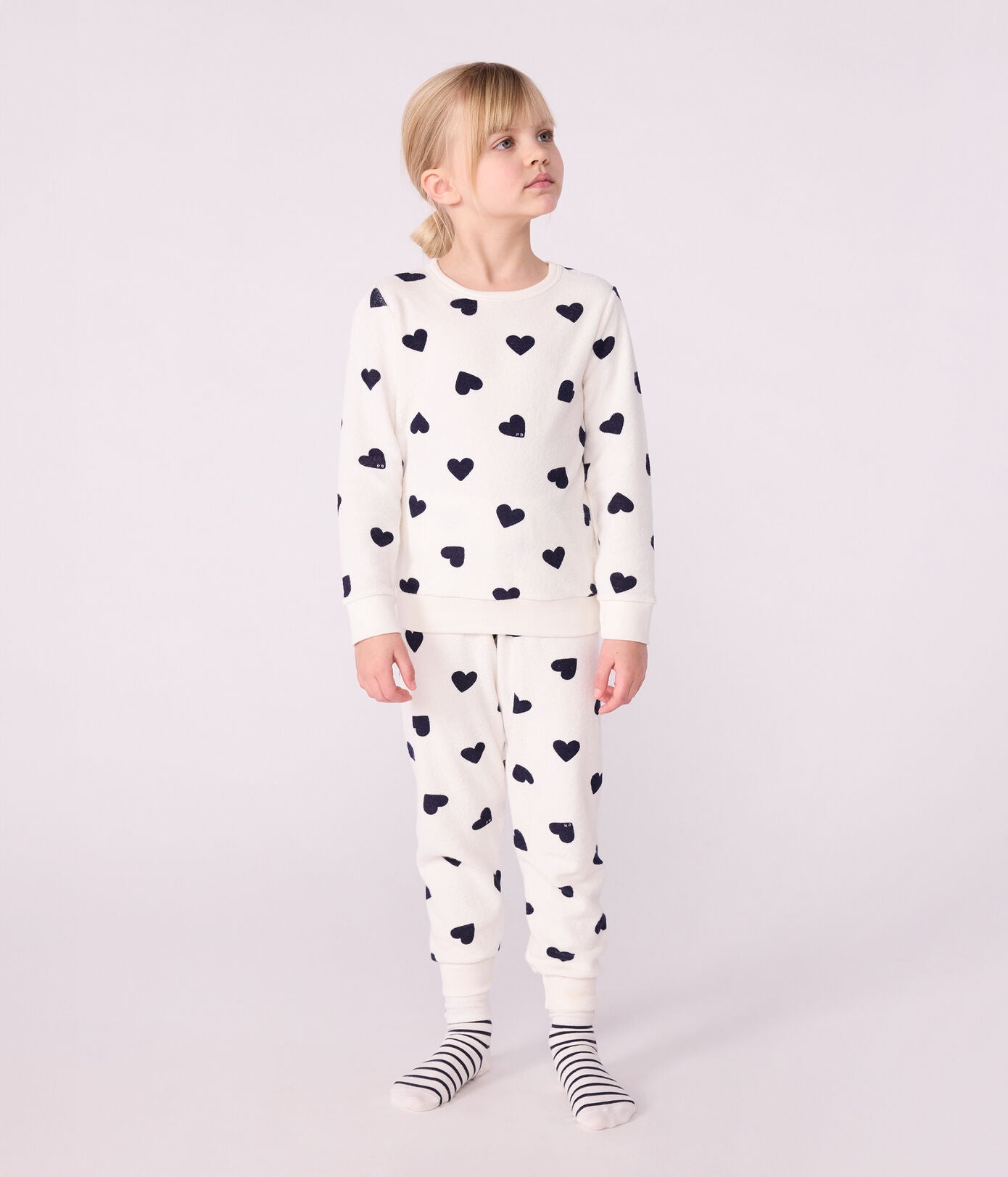 Pyjama fille éponge PETIT BATEAU cœurs