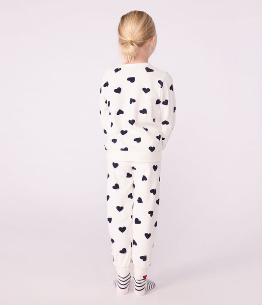 Pyjama fille éponge PETIT BATEAU cœurs
