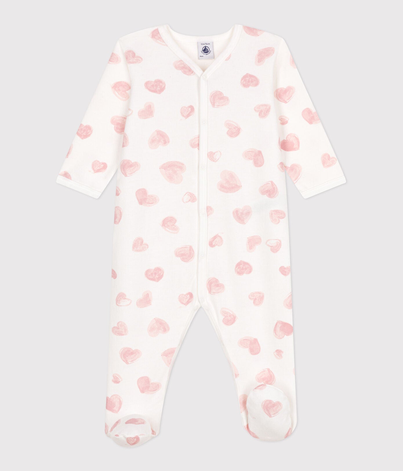 Dors-bien fille en molleton PETIT BATEAU cœurs
