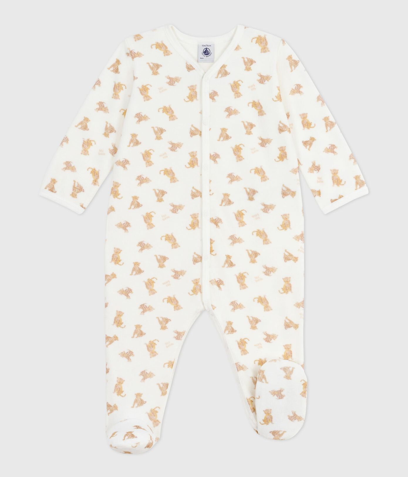 Dors-bien mixte en velours PETIT BATEAU léopards