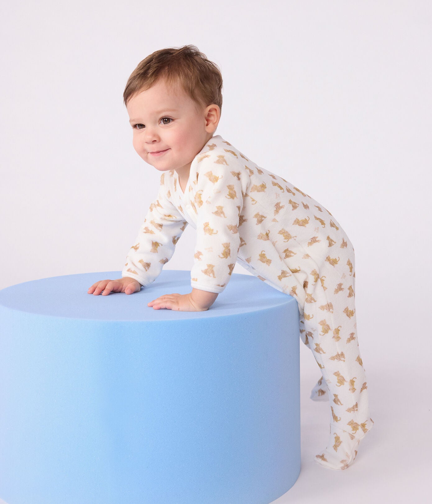 Dors-bien mixte en velours PETIT BATEAU léopards