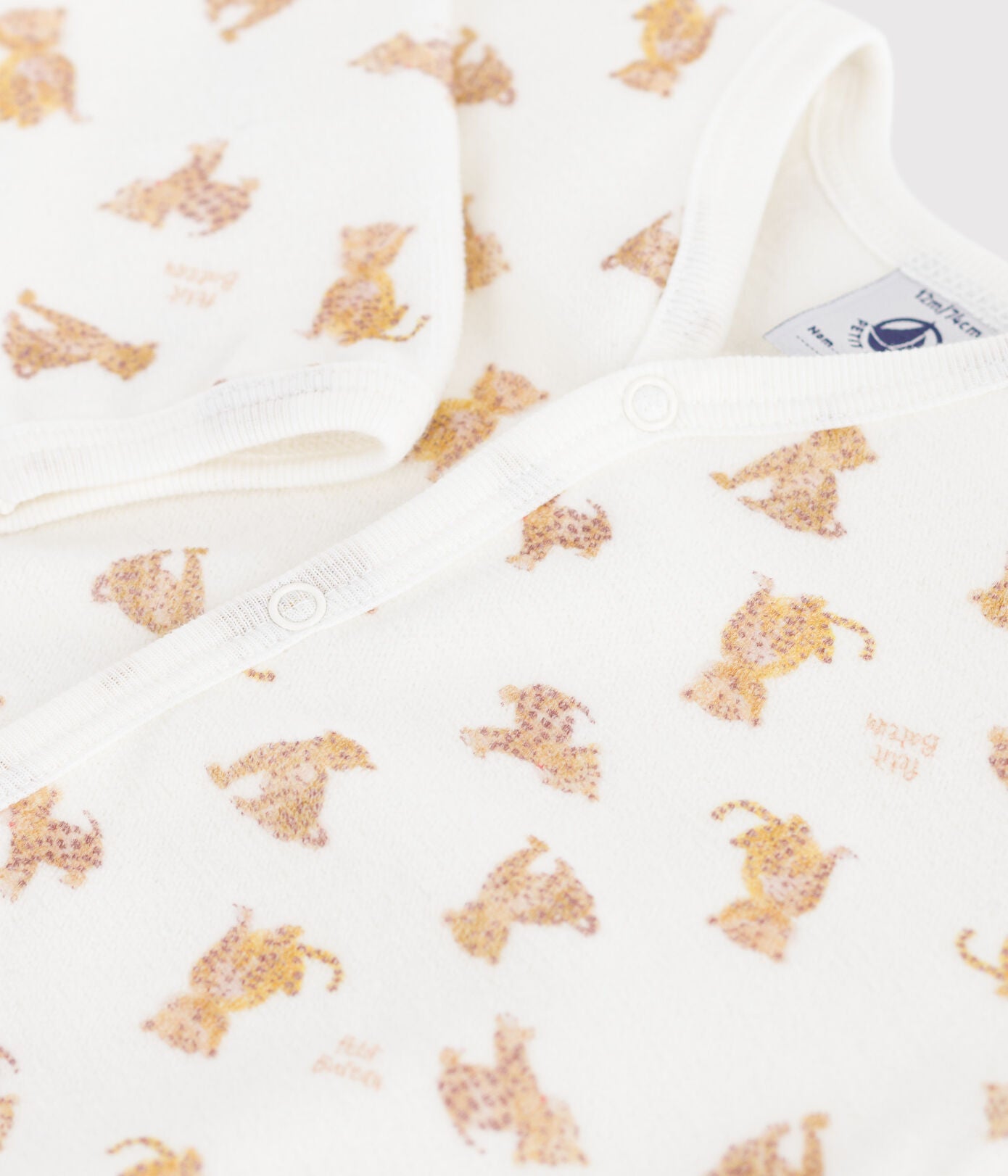 Dors-bien mixte en velours PETIT BATEAU léopards