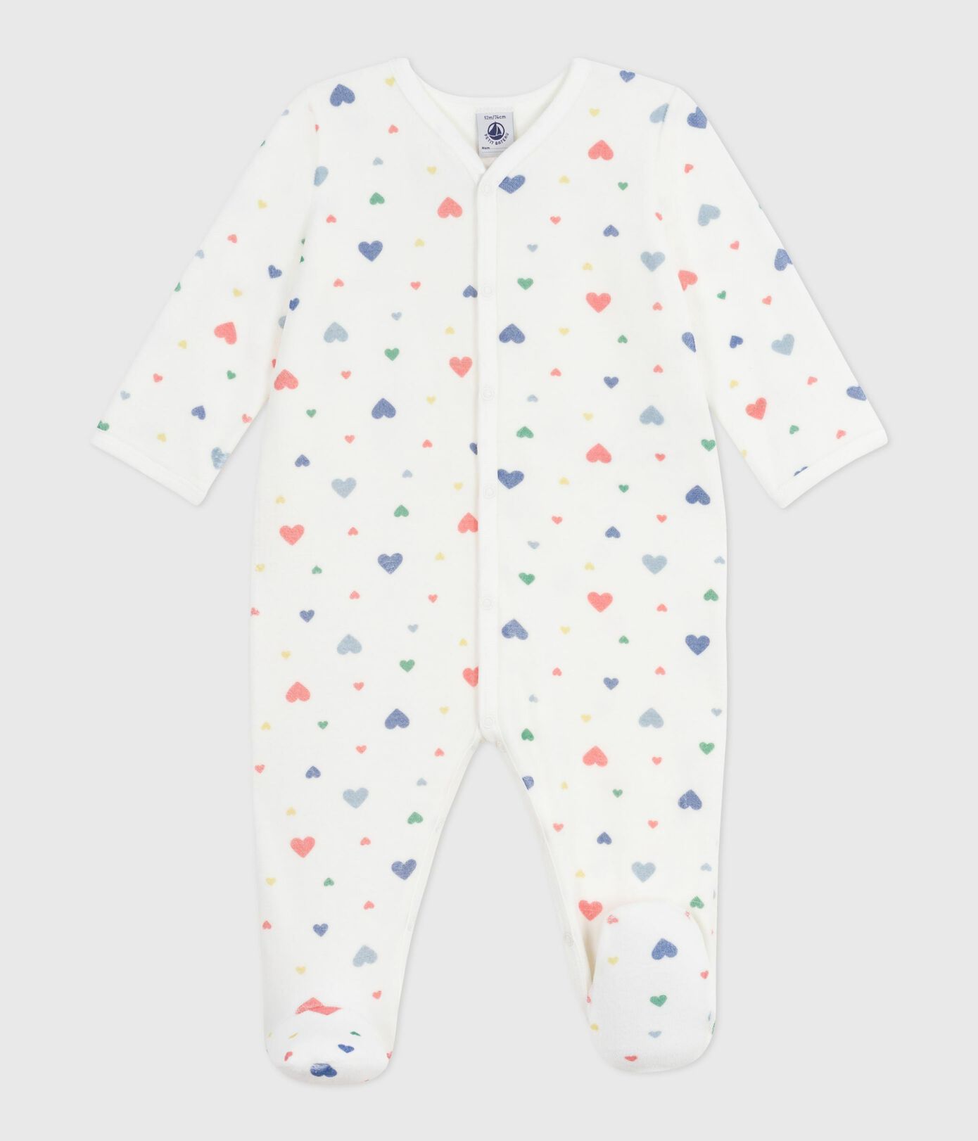 Dors-bien fille en velours PETIT BATEAU cœurs
