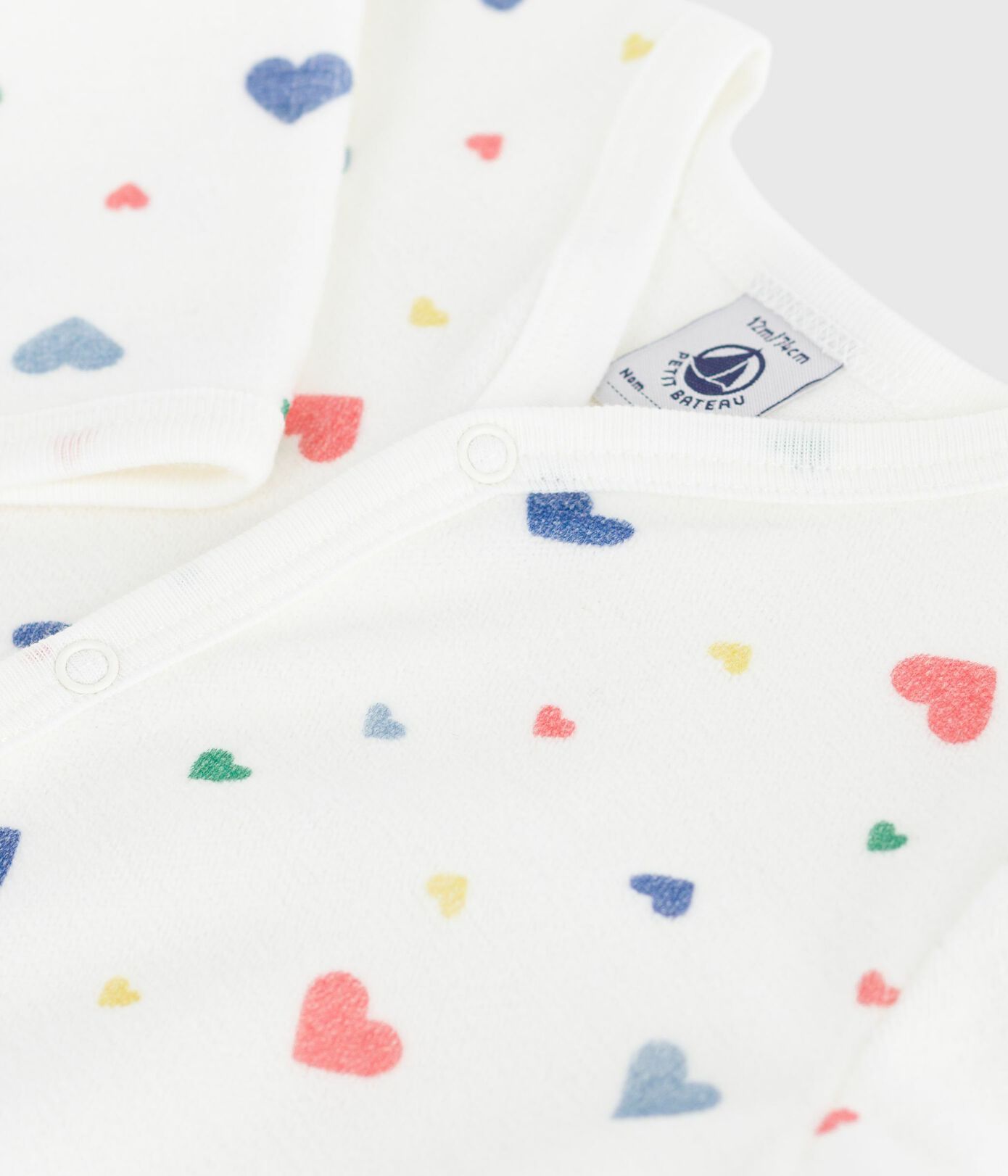 Dors-bien fille en velours PETIT BATEAU cœurs