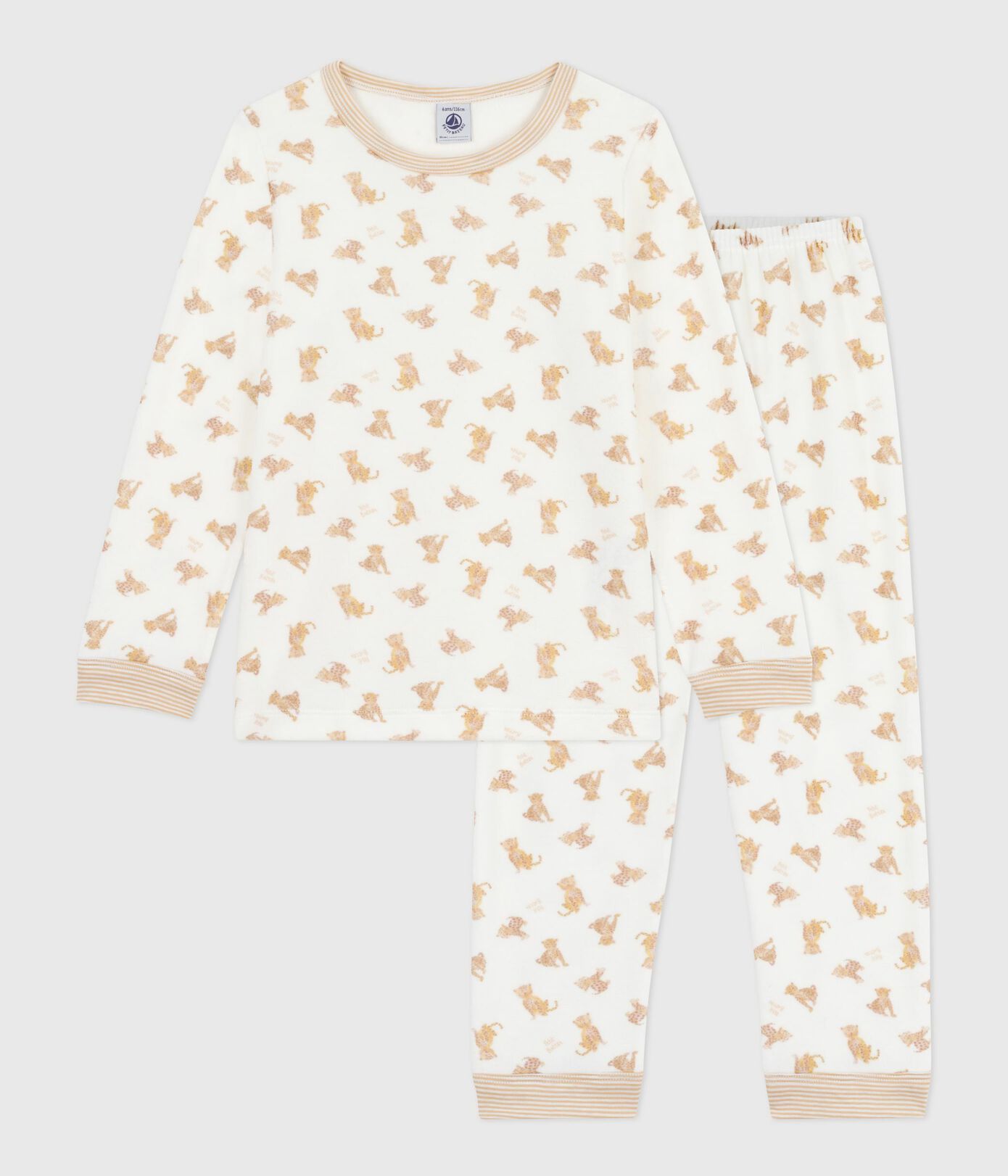 Pyjama mixte en velours PETIT BATEAU léopards