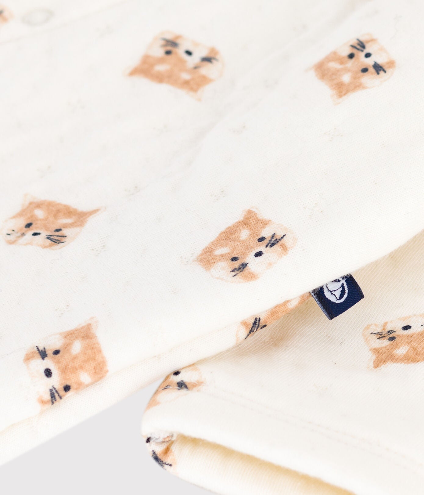 Combinaison longue bébé PETIT BATEAU matelassée milk/panda roux