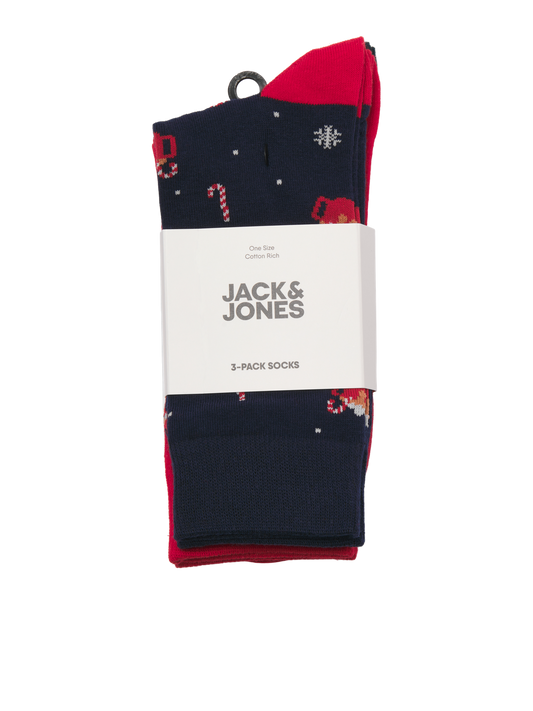 Lot de 3 chaussettes de Noël garçon Jack & Jones Junior - Xmas Stock
