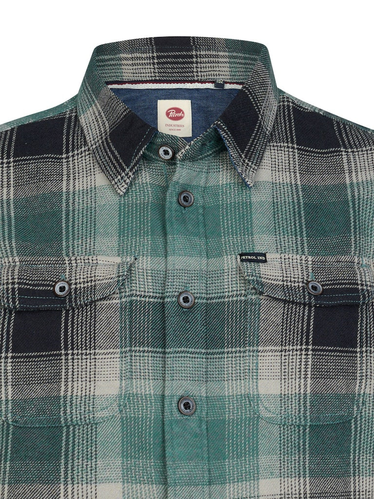 Chemise à carreaux manches longues garçon Petrol Industries - Teal Green