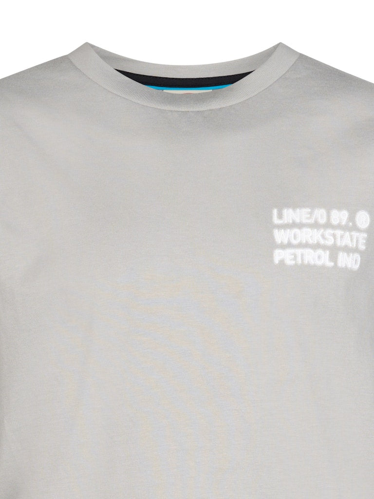 T-shirt manches longues imprimé garçon Petrol Industries - Ice Grey