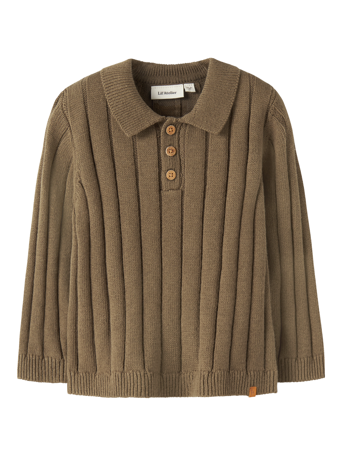Polo en maille-Lil' atelier mini-NMMLOMON LS LOOSE KNIT POLO LIL