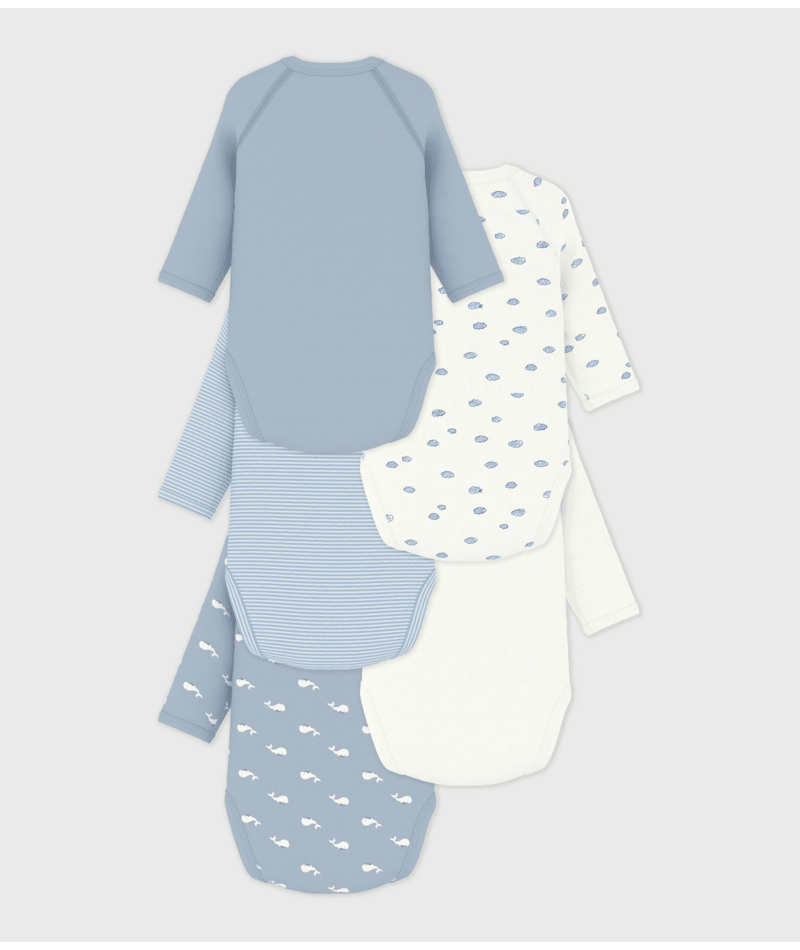 Lot de 5 bodies croisés manches longues PETIT BATEAU A0F8Q