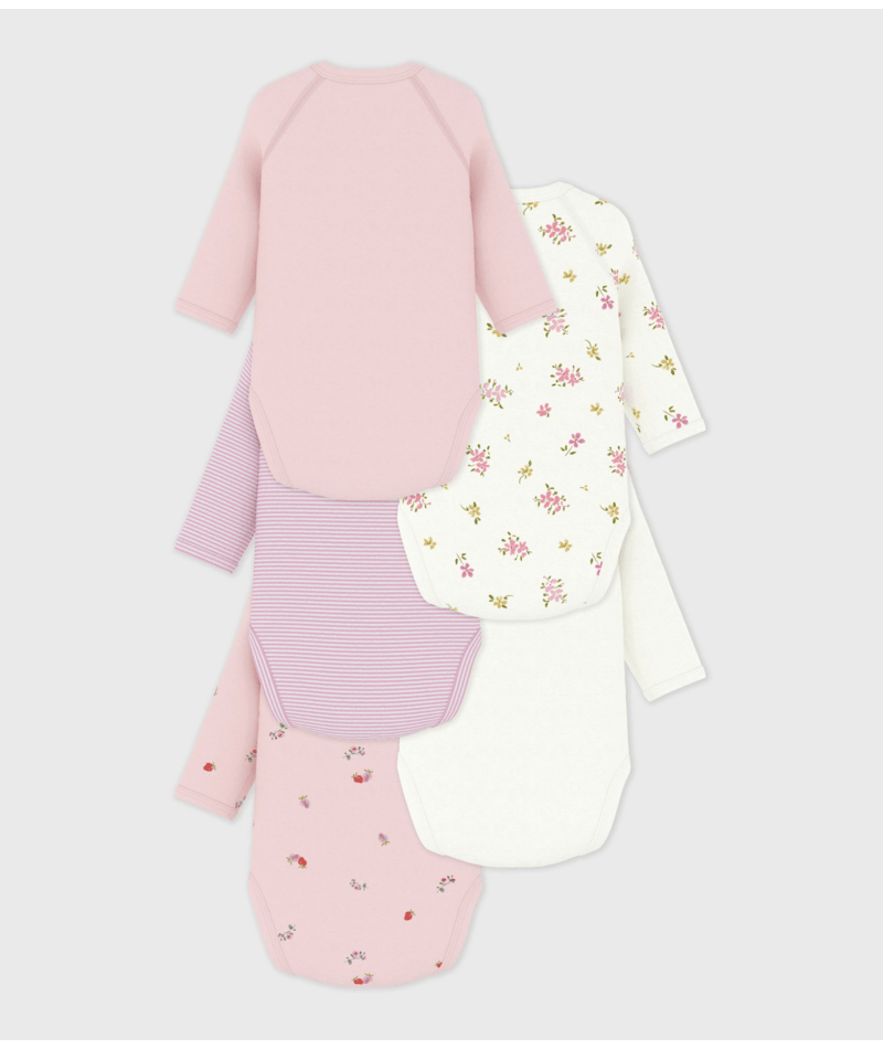 Lot de 5 bodies croisés manches longues PETIT BATEAU A0F8R