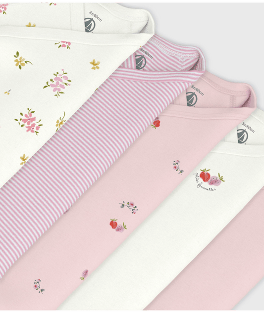 Lot de 5 bodies croisés manches longues PETIT BATEAU A0F8R