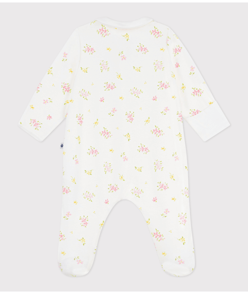 Pyjama bébé en coton à col fleuri PETIT BATEAU A0FH1