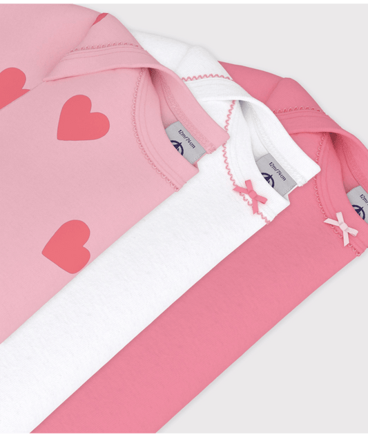 Lot de 3 bodies fille manches courtes PETIT BATEAU A0FOK