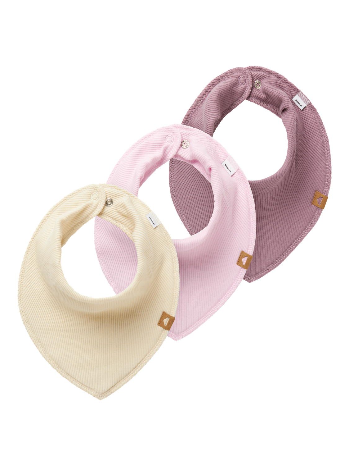Bavoirs bib Name it baby Nbfyvettebinnie 3 pièces scarf bib rib
