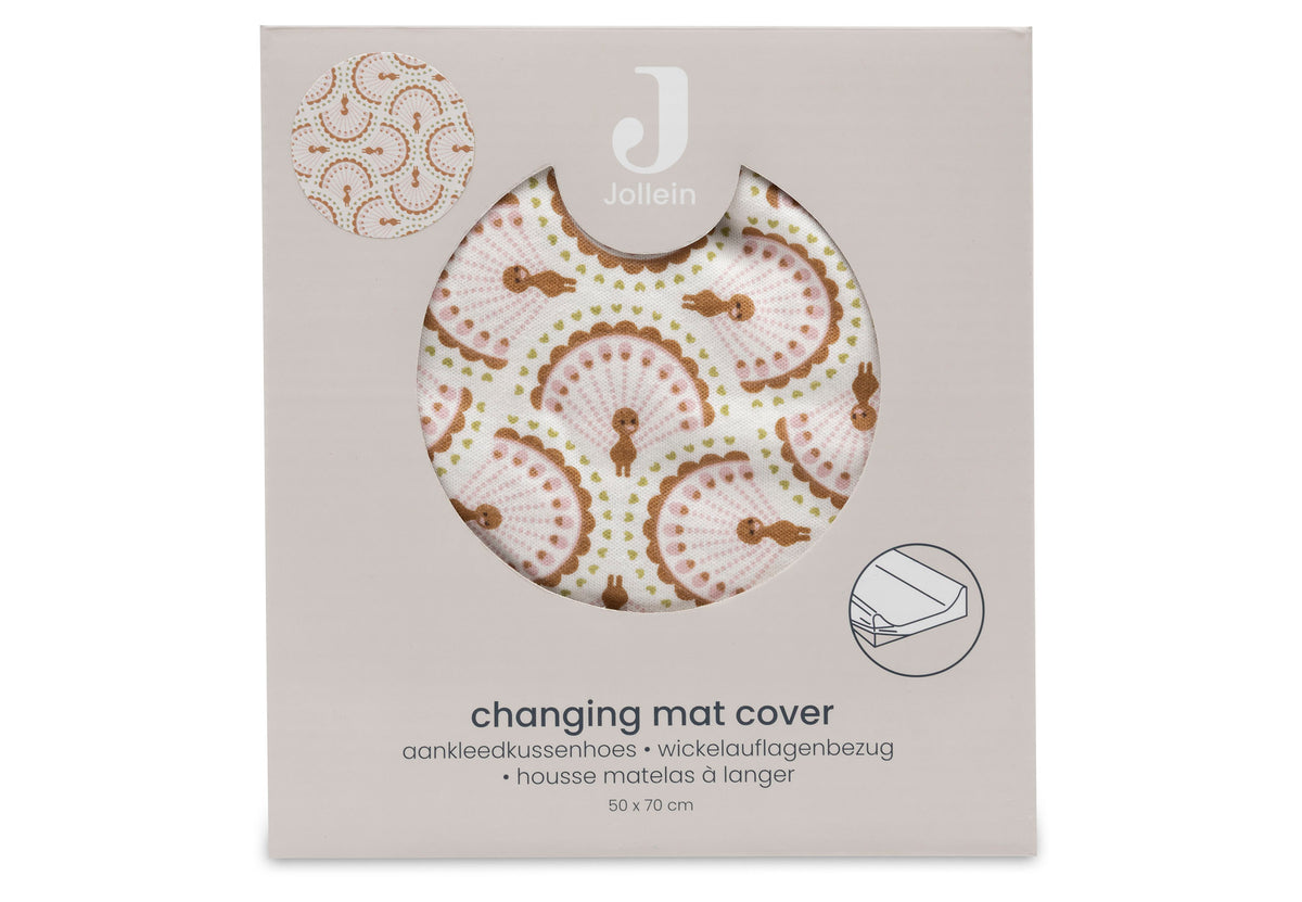 Housse matelas à langer Jersey 50x70cm Jollein - Soft Plumes - détail