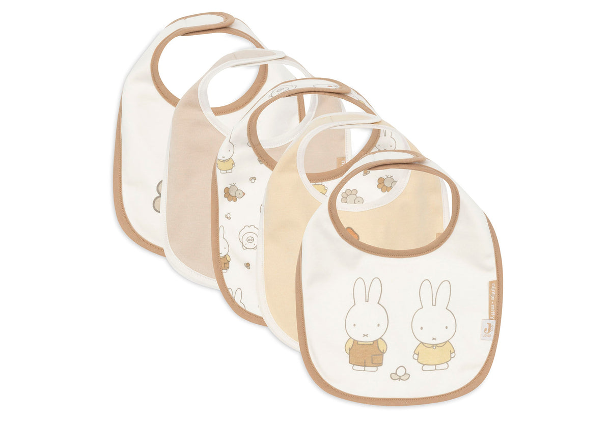 Bavoir Jersey Imperméable Jollein - Miffy Family Farm - 5 Unités