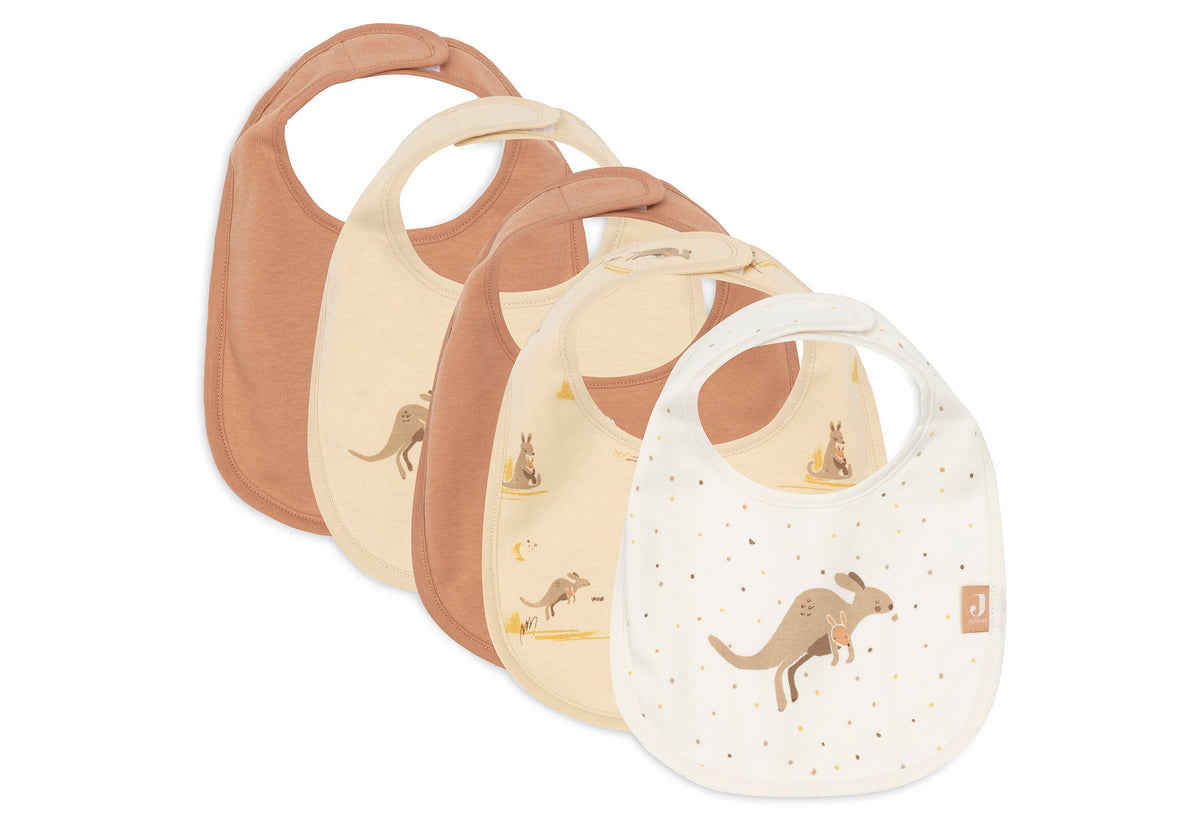 Bavoir Jersey Imperméable Jollein - Kangaroots - 5 Unités
