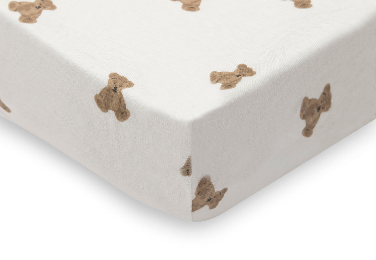 Drap-housse Jersey 60x120cm Jollein - Mini Teddy Bear - détail