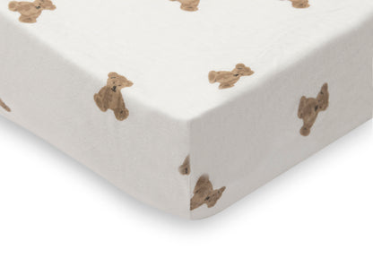 Drap-housse Jersey 60x120cm Jollein - Mini Teddy Bear - détail