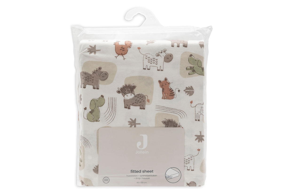 Drap-housse Jersey 60x120cm Jollein - Barn Buddies - détail