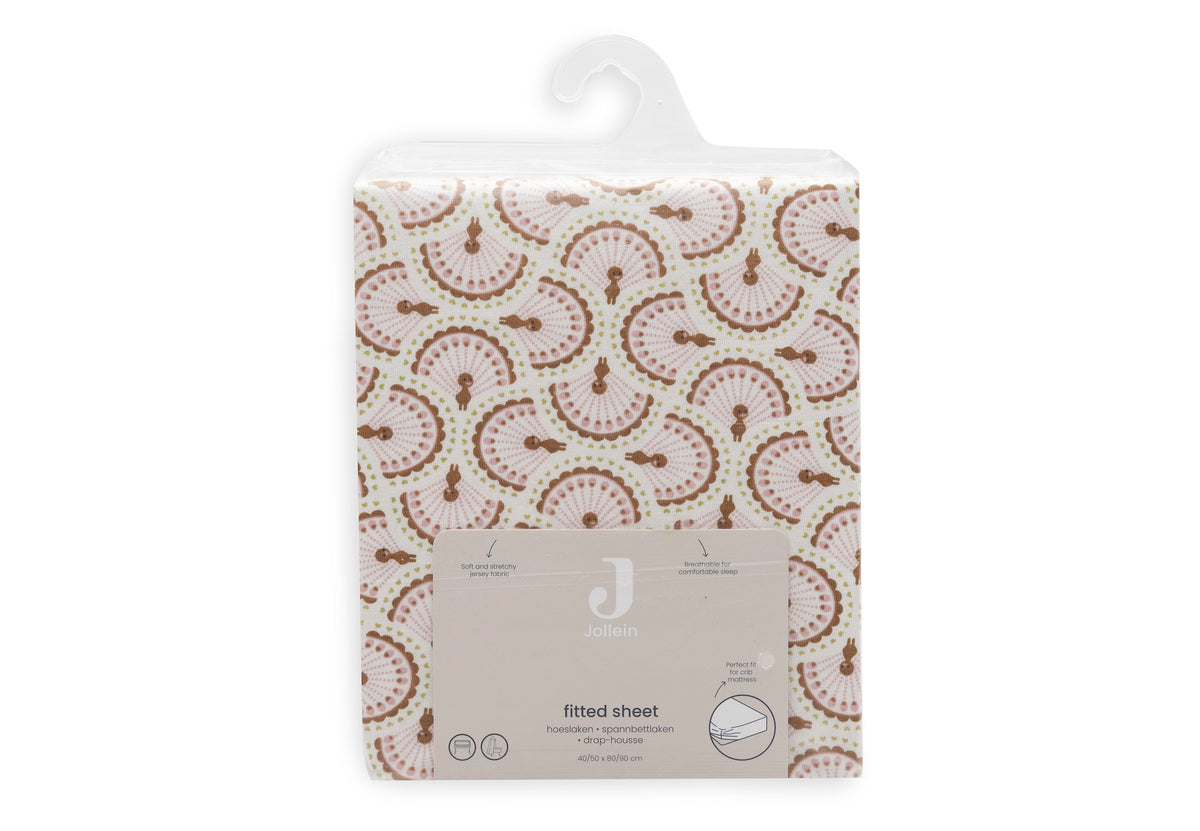 Drap-housse Jersey 60x120cm Jollein - Soft Plumes - détail