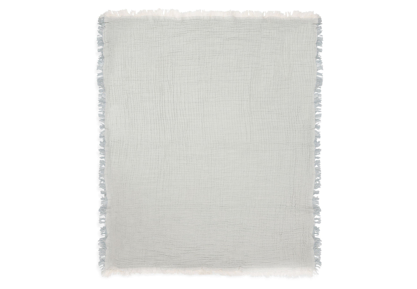 Couverture Berceau Gaze De Coton 75x100cm Fringe Stripe - Sea Green