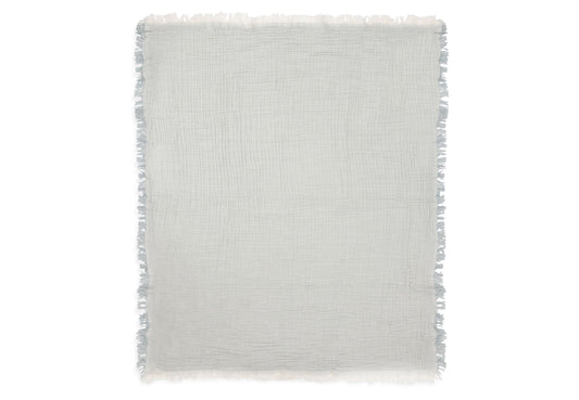 Couverture Berceau Gaze De Coton 75x100cm Fringe Stripe - Sea Green