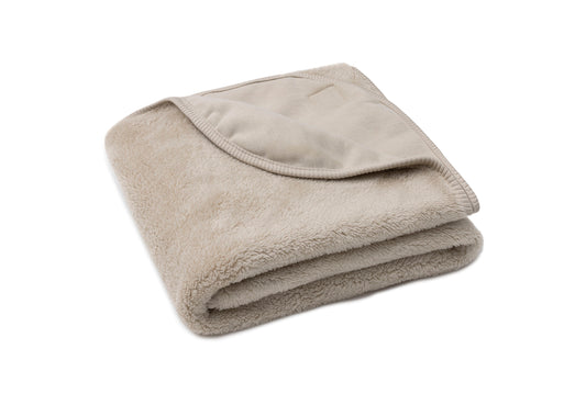 Couverture Berceau 75x100cm Basic Jersey/Sherpa Sand