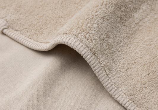Couverture Berceau 75x100cm Basic Jersey/Sherpa Sand