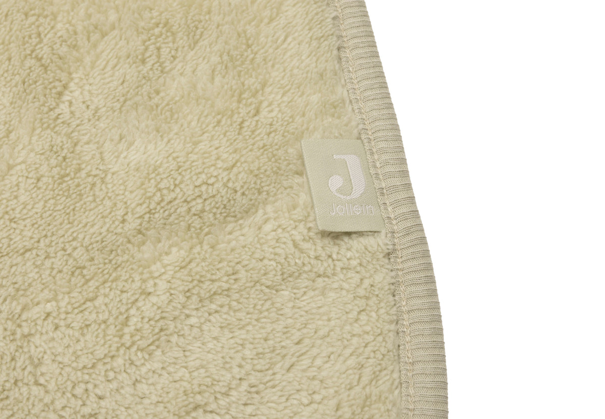 Couverture Basic Sherpa/Jersey Jollein - Soft Matcha - détail