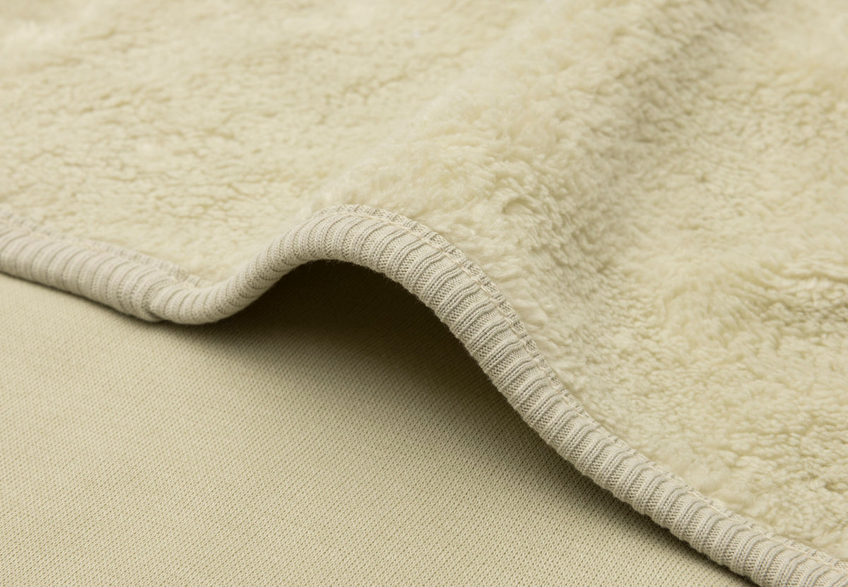 Couverture Basic Sherpa/Jersey Jollein - Soft Matcha - détail