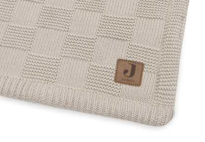 Couverture Berceau 75x100cm Box Knit Warm Sand/Velvet GOTS