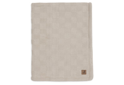 Couverture Berceau 75x100cm Box Knit Warm Sand/Velvet GOTS