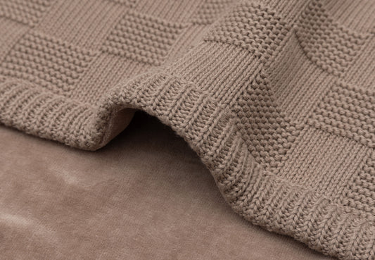 Couverture Lit Bébé 100x150cm Box Knit Milky Cof/Velvet GOTS