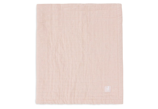 Couverture Berceau Gaze De Coton 75x100cm Jacquard - Wild Rose - GOTS