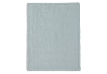 Couverture Berceau Gaze De Coton 75x100cm Jacquard - Sea Green - GOTS