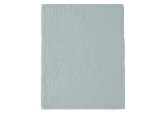 Couverture Berceau Gaze De Coton 75x100cm Jacquard - Sea Green - GOTS