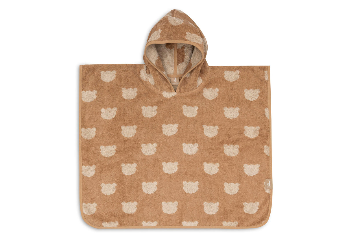 Poncho de Bain Éponge Jacquard Réversible Jollein - Teddy Bear