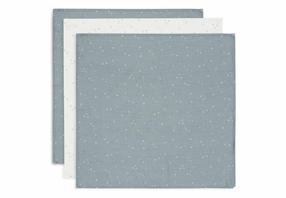 Lange Gaze de Coton Small 70x70cm Twinkling - Sea Green - 3 Unités
