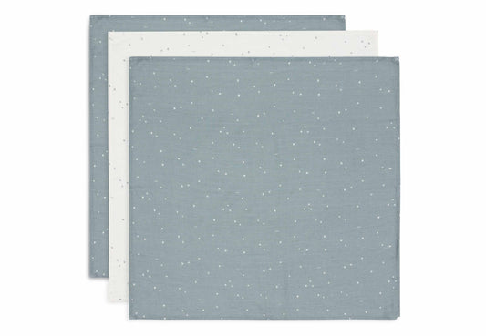 Lange Gaze de Coton Small 70x70cm Twinkling - Sea Green - 3 Unités